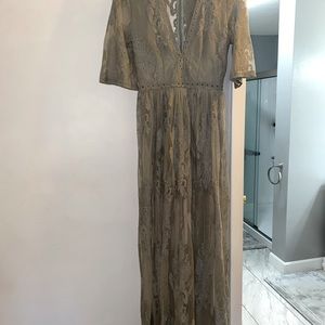 sage romper/dress combo very cute